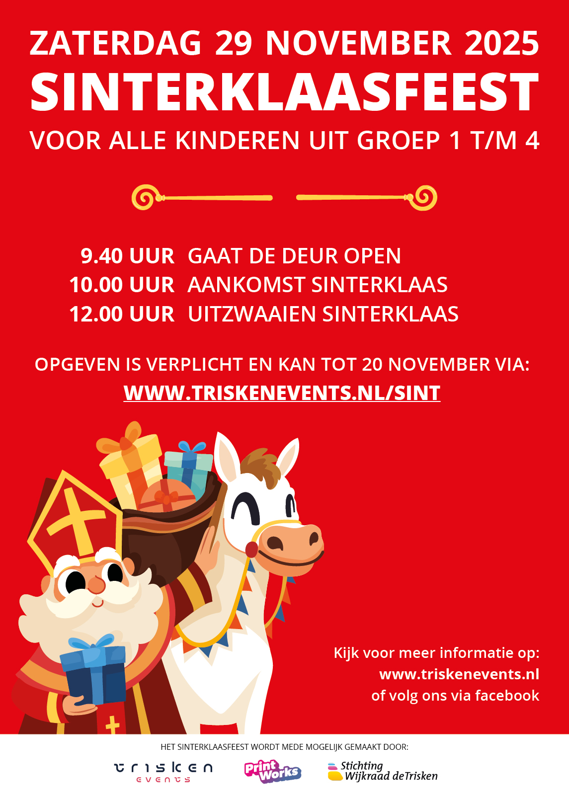Poster sinterklaasfeest 2025 in de trisken drachten